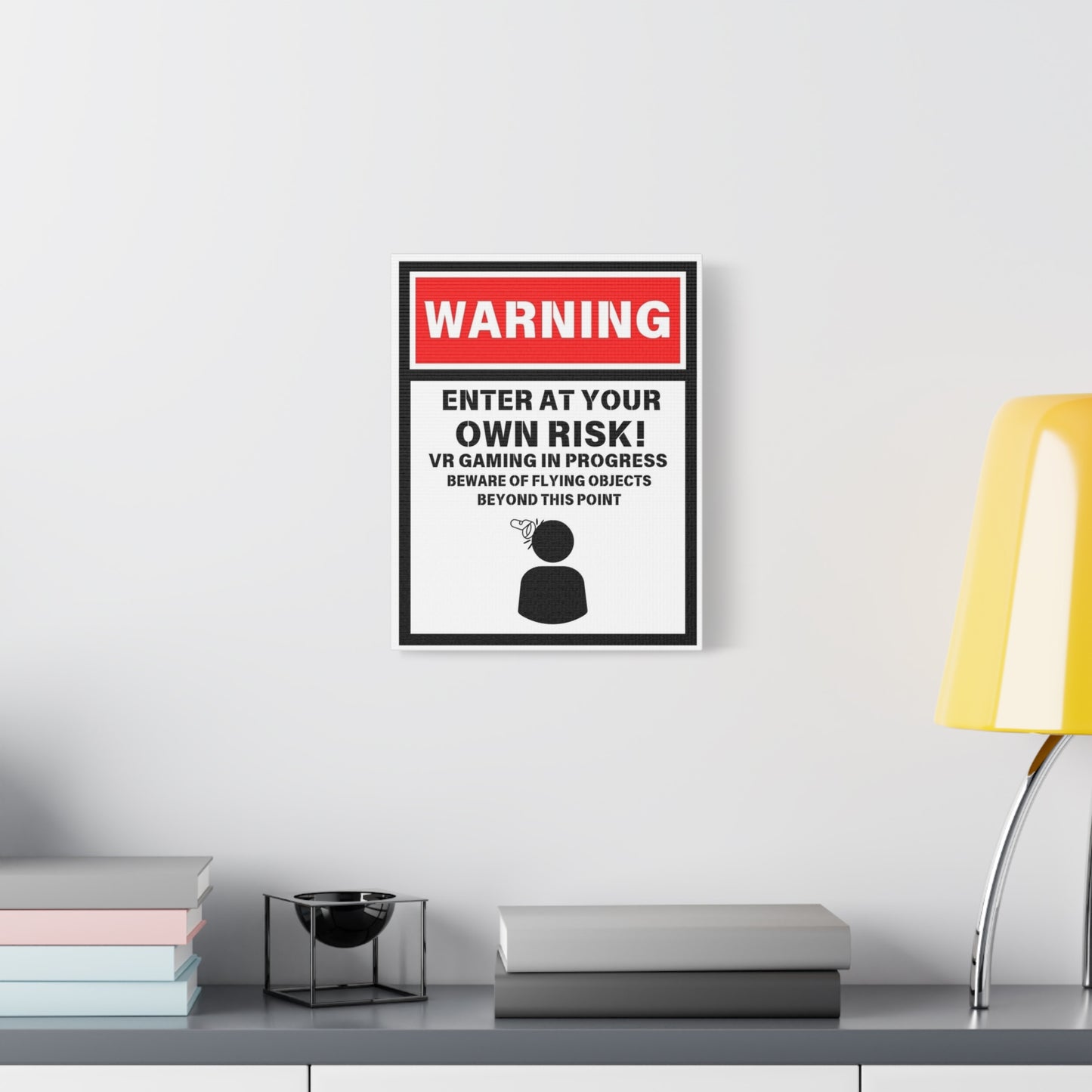 Warning VR Gaming Wall Art