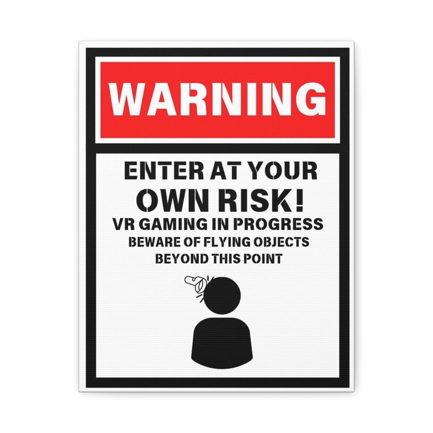 Warning VR Gaming Wall Art