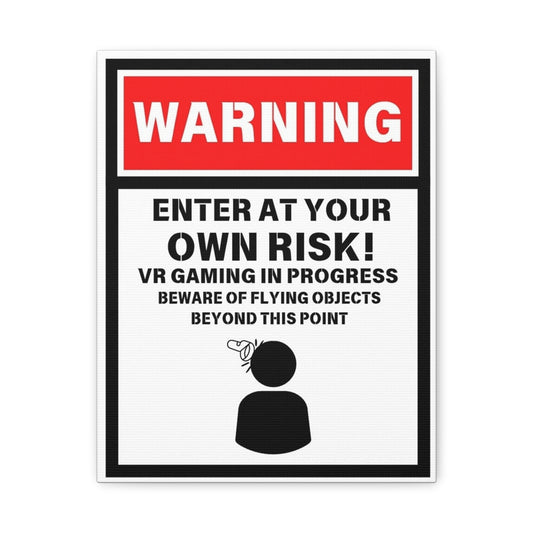 Warning VR Gaming Wall Art